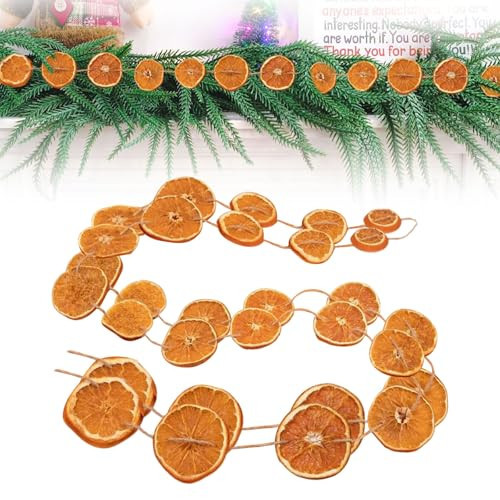 Tirdkid 10ft Dried Orange Garland – Natural Dried Orange Slices Christmas Decor for Indoor, Front Door, Fireplace & Christmas Tree – Realistic Farmhouse Holiday Garland Decoration | Amazon (US)