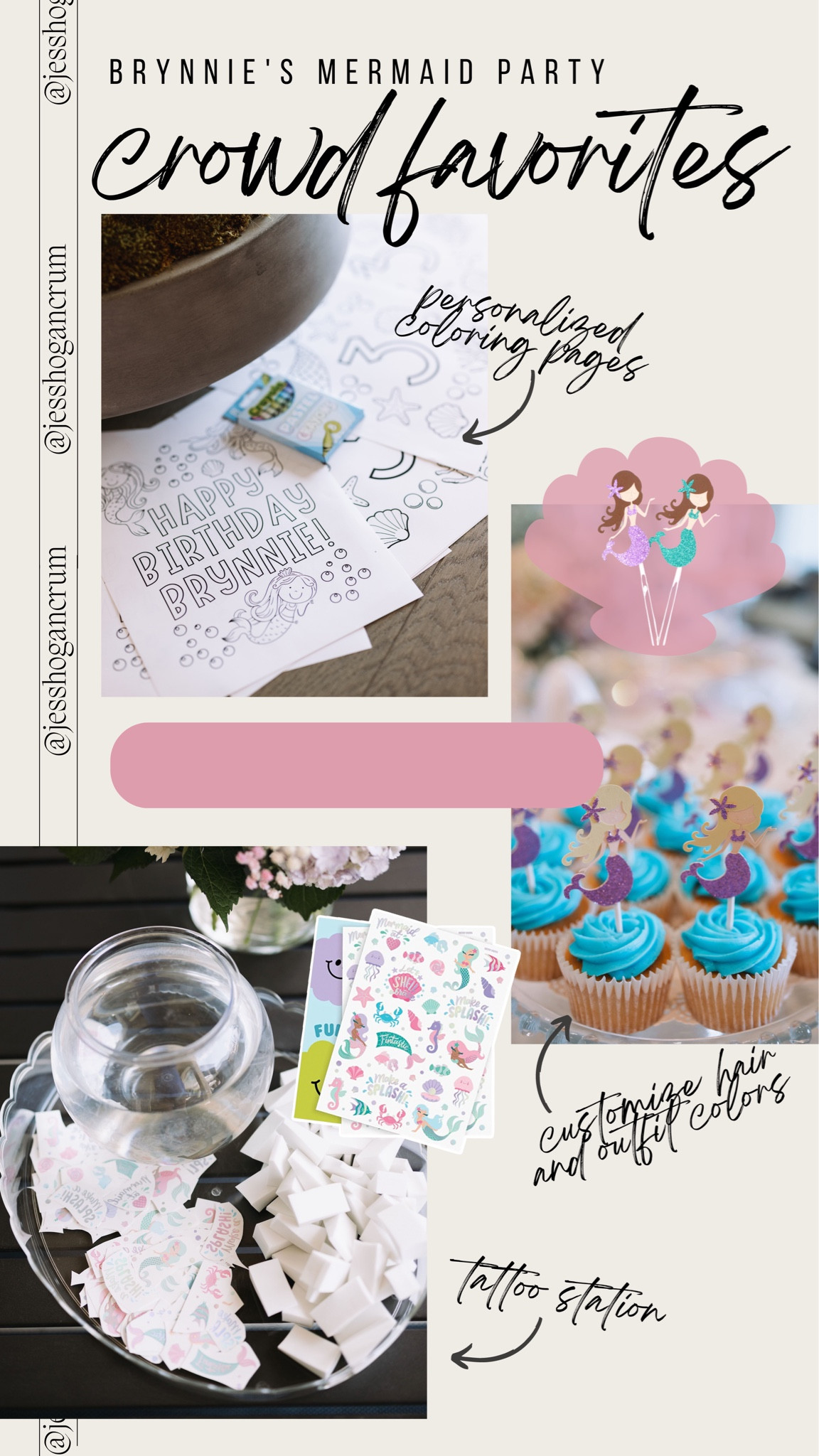 We had these fun stations set up at Brynnie’s mermaid party with mermaid tattoos, personalized coloring pages, and the cutest personalized cupcake toppers!

Amazon party finds, mermaid party, third birthday party ideas, toddler birthday party, party favorites, party activities 

#LTKFind #LTKkids #LTKfamily