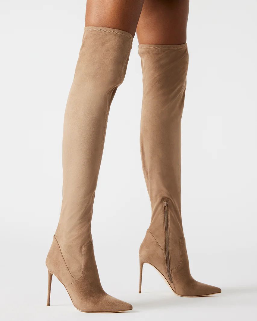 VAVA Taupe Over The Knee Stiletto Heel Boots | Women's Boots | Steve Madden (US)