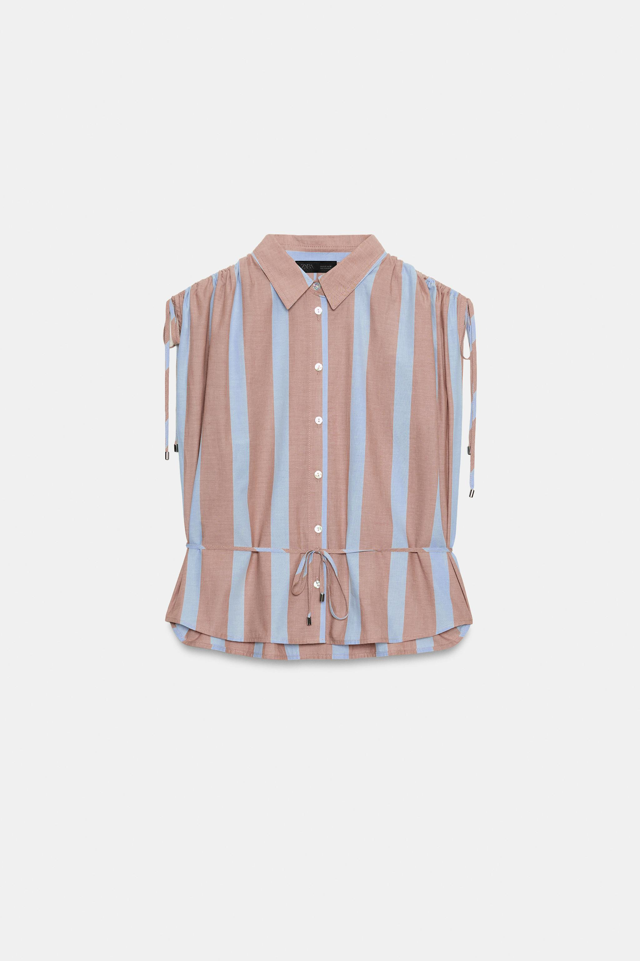 LACED STRIPED SHIRT | Zara US