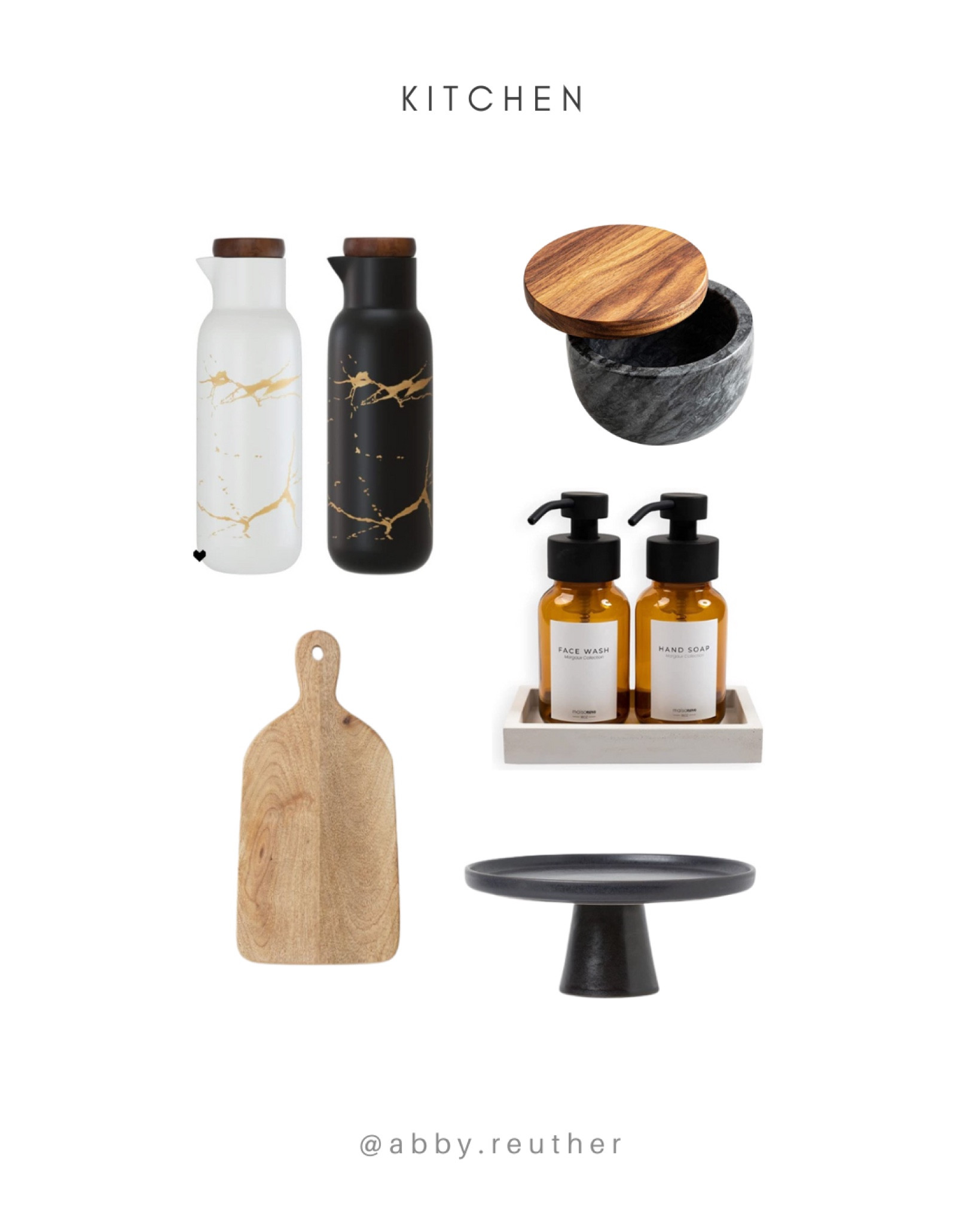 Fun kitchen finds.

Kitchen decor, kitchen accessories, soap dispenser, cake dish, charcuterie board, oil and vinegar dispenser

#LTKhome