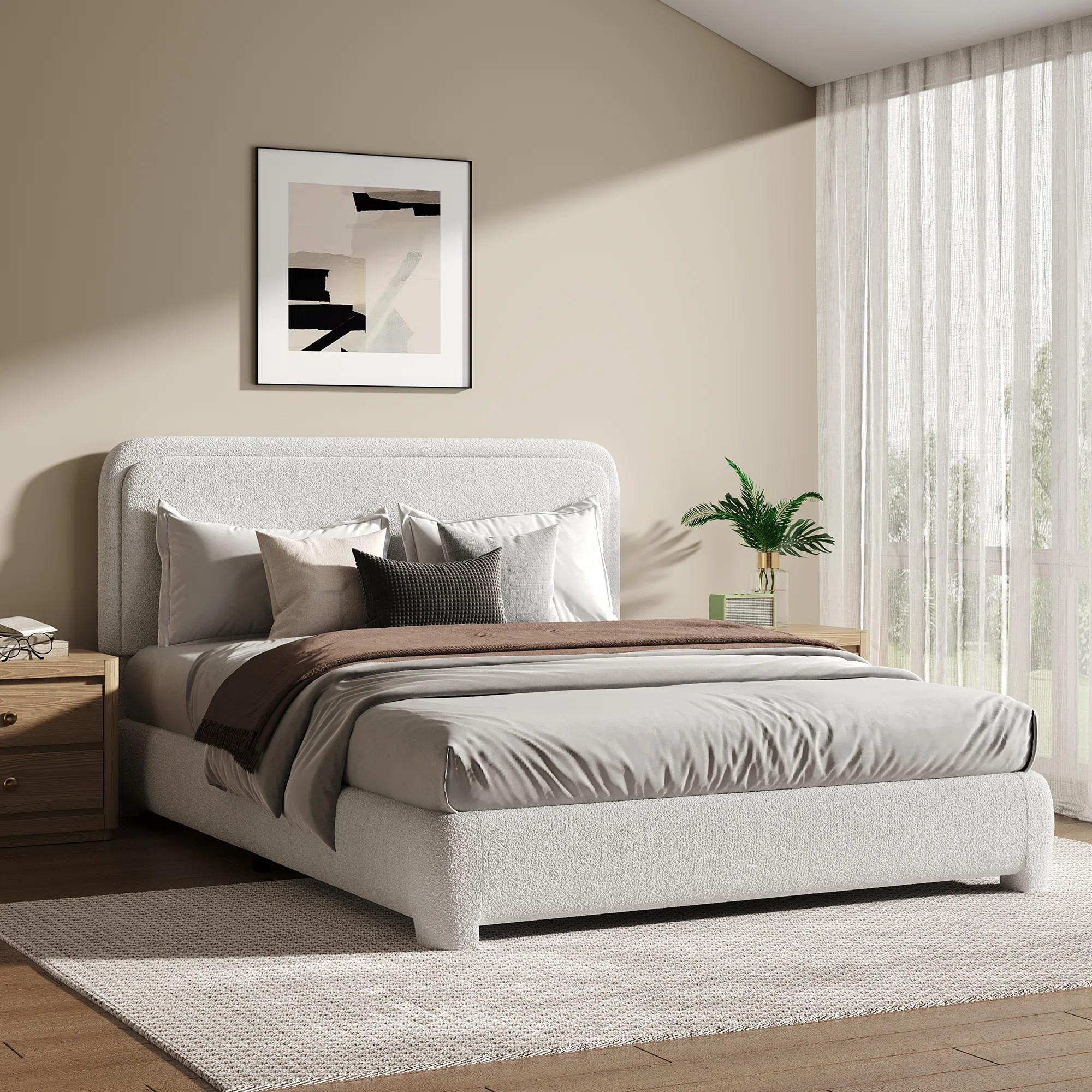 Bensu Boucle Upholstered Platform Bed | Wayfair North America