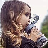 Nuby Thirsty Kids Flip-it Thin Straw Active On The Go Water Bottle with Push Cap and Carry Handle, G | Amazon (US)