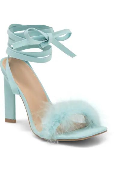 WILD DIVA LOUNGE Faux Feather Sandal (Women) | Nordstrom Rack