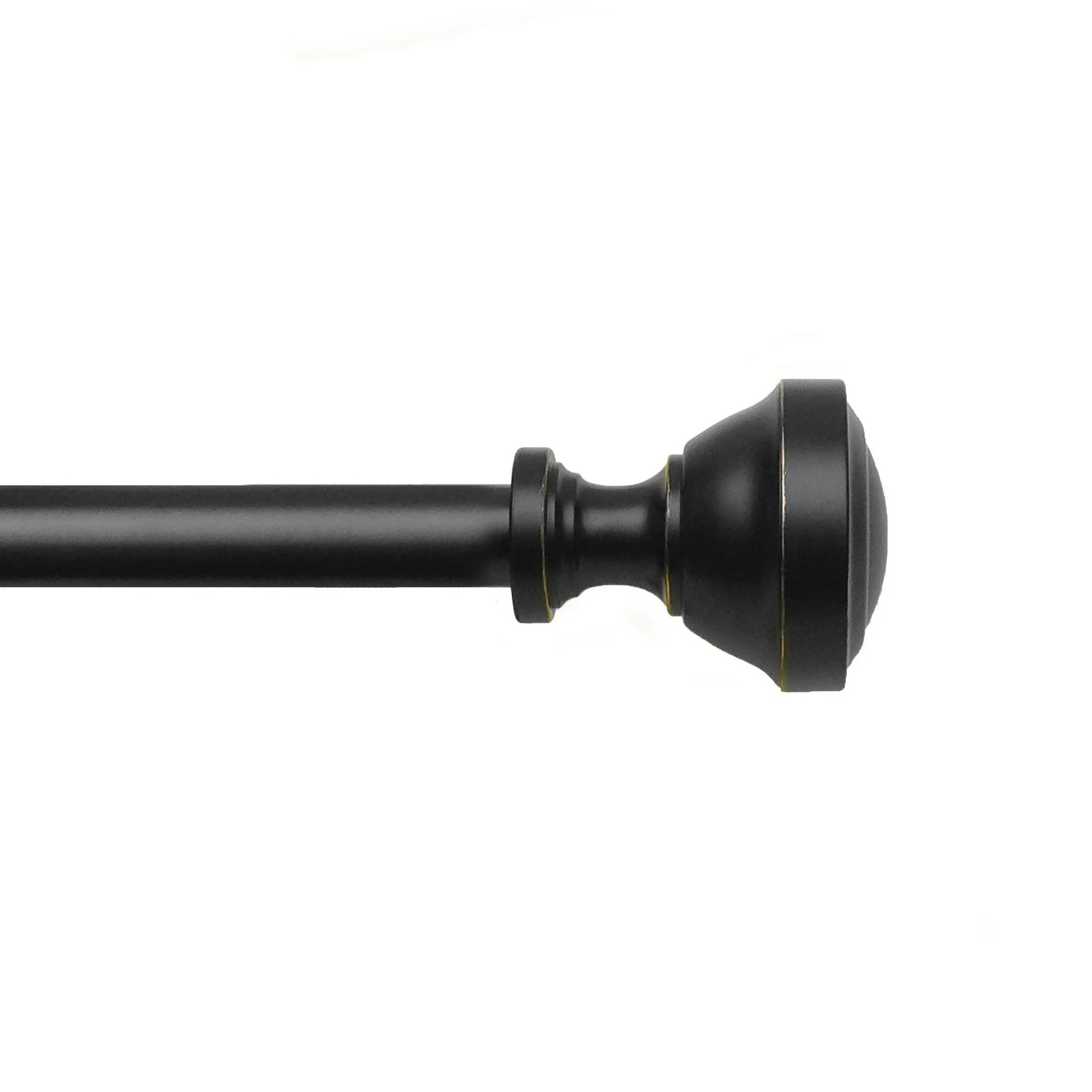 Mainstays 3/4" Black Urn Finial Curtain Rod, 30 - 84" | Walmart (US)