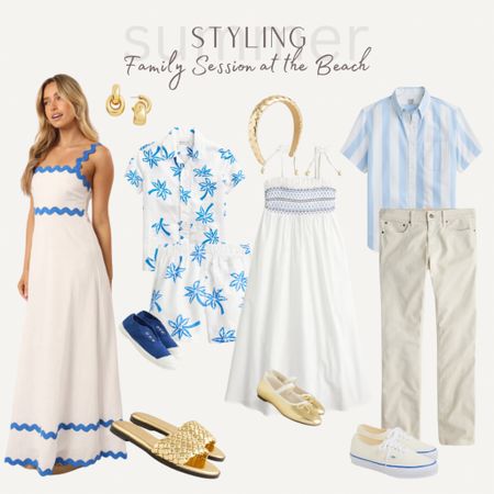 Beautiful coordinating summer outfits for your family photo shoot! Blues, whites, and neutrals are perfect for summer. 

#LTKSummerSales #LTKKids #LTKFamily