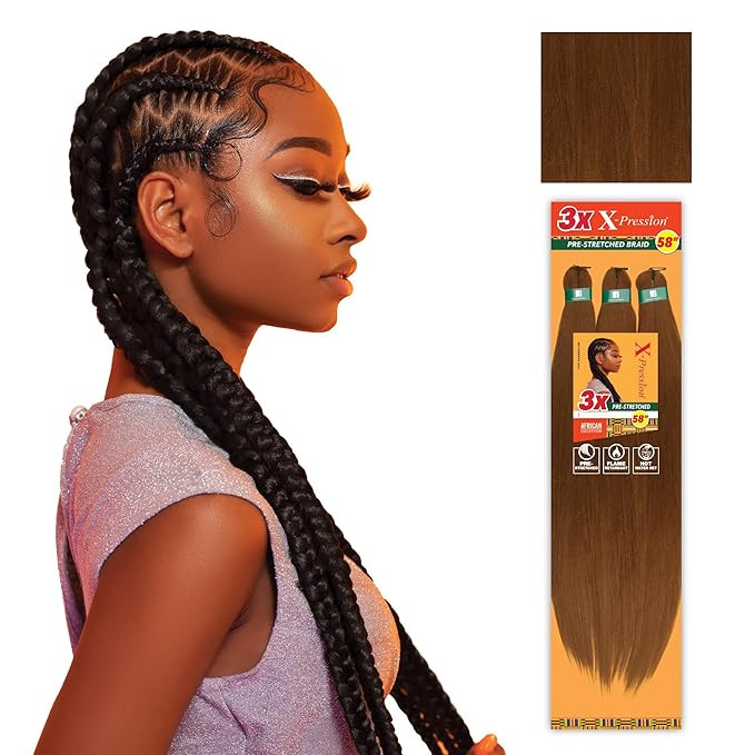 Sensationnel X-pression prestretched braiding hair - 3x braid 58 inch all kanekalon flame retarda... | Amazon (US)