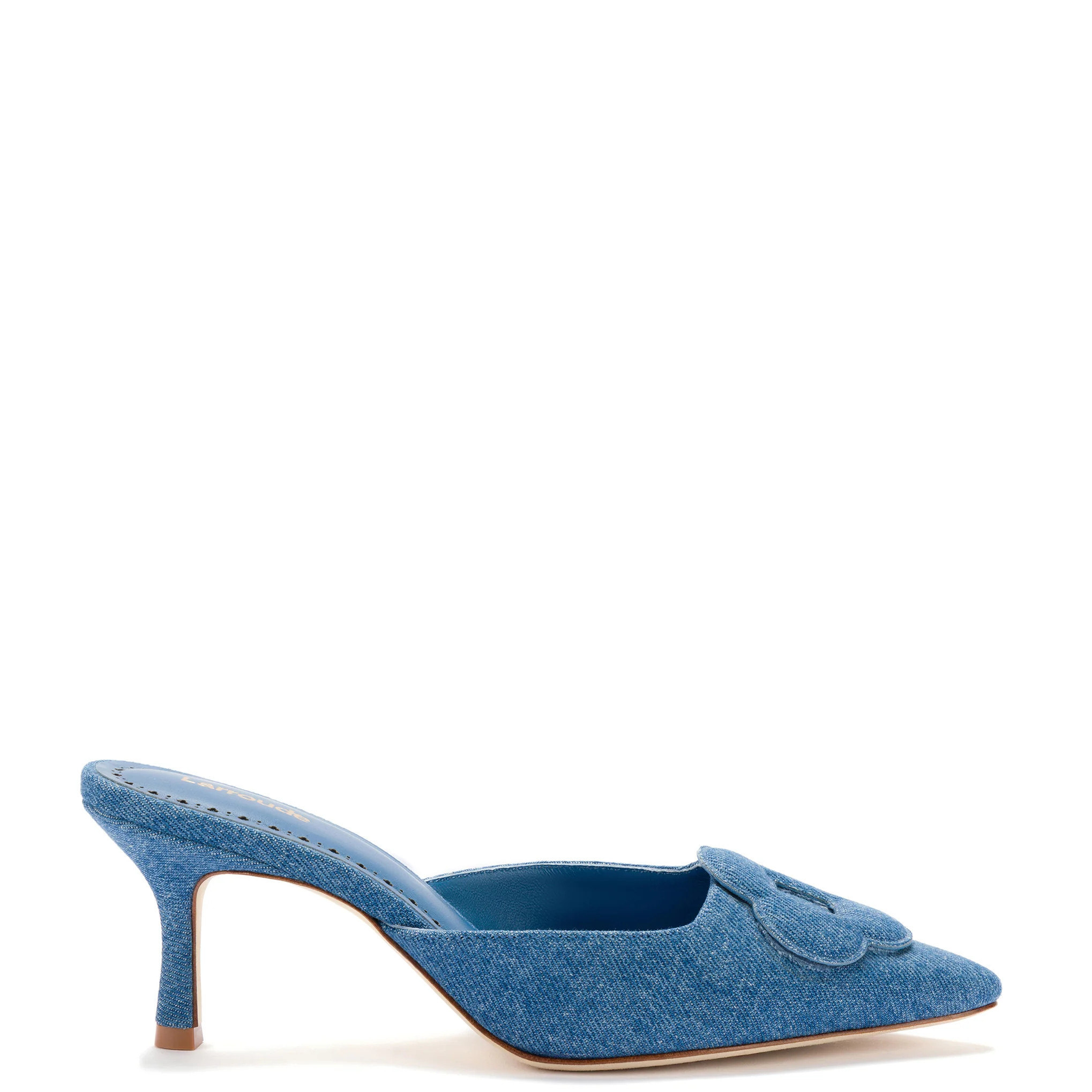 Flora Pump In Blue Stoned Denim | Larroude