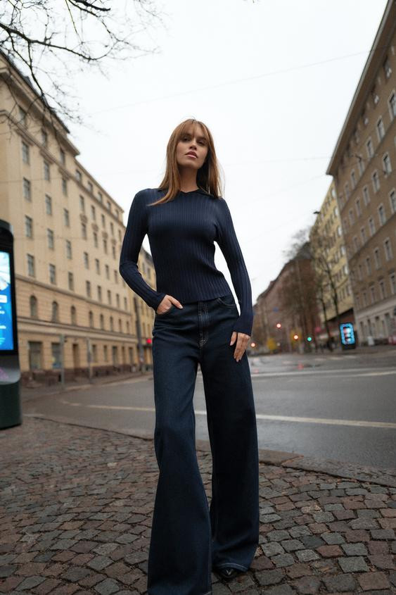 TRF EXTRA WIDE-LEG HIGH-WAIST JEANS | Zara US