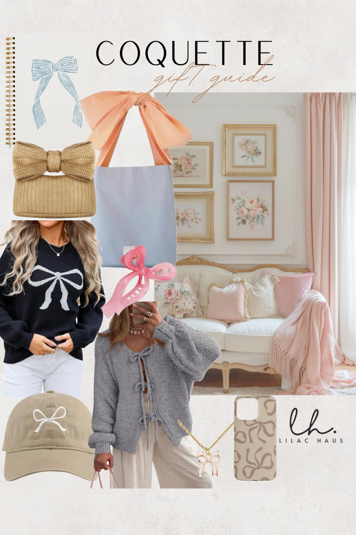 Gift guide for the girlies who love the coquette aesthetic! Bow sweaters, purses, hair clips, and more!

#LTKGiftGuide #LTKHoliday #LTKSeasonal
