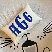 Custom Embroidered Monogram Pillow, Punch Needle Wedding Pillowcase, Personalized Gift For Couple, Gift, Throw Pillow | Etsy (US)