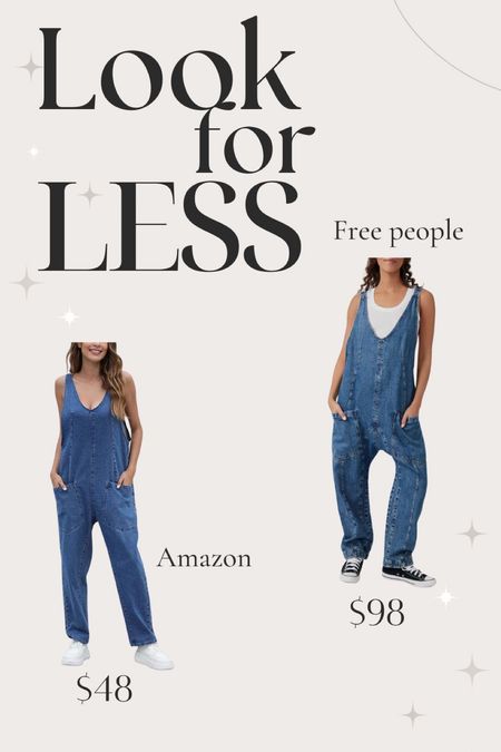 Free people denim jumpsuit. Amazon denim jumpsuit. 
