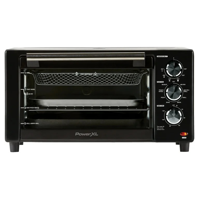 PowerXL Air Fryer Grill Plus Toaster Oven with Air Fry, 8 Functions, Black, 1500 W - Walmart.com | Walmart (US)
