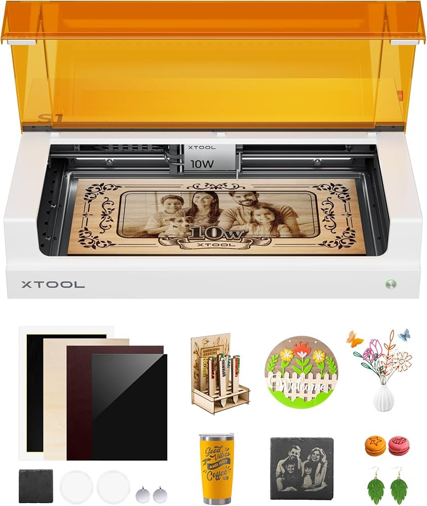 xTool S1 Laser Engraver, 10W Enclosed Laser Engraver and Cutter Machine, Class 1 Laser Safety, Au... | Amazon (US)