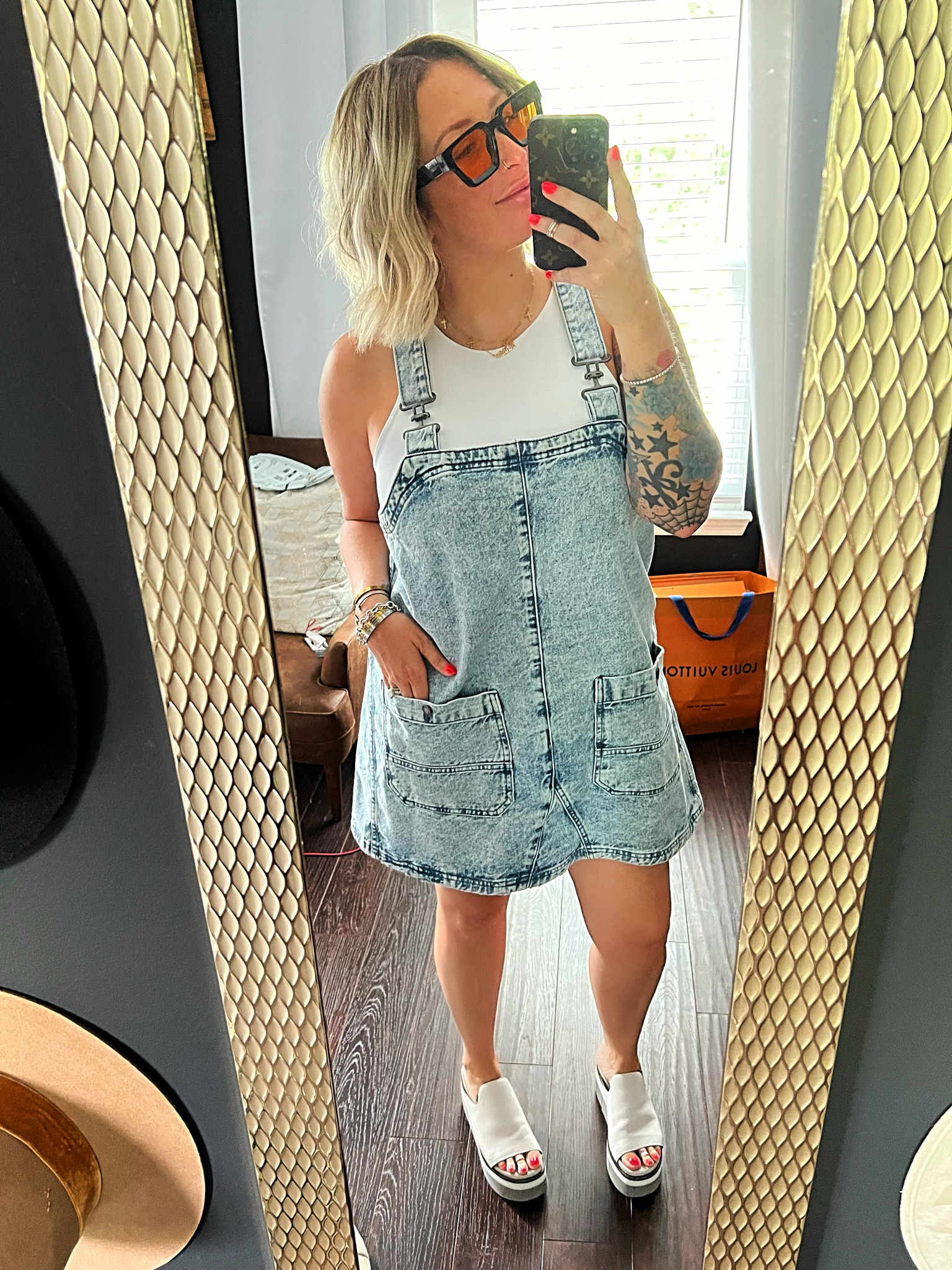 Overall dress outfit 

#LTKMidsize #LTKSeasonal #LTKSummerSales