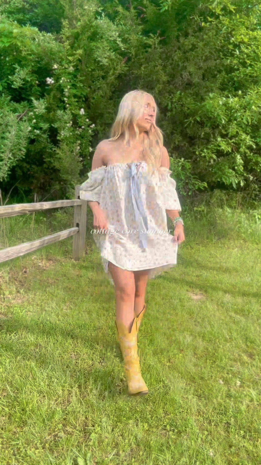 Living my best cottage-core life in florals + boots and I’m not mad about it 🤍✨ This off-the-shoulder dress is a summer staple—light, airy, and so easy to throw on. And these boots? Let’s just say they’re doing all the talking. Linked everything for my country cuties 🌸 #OOTD

	•	Off-the-shoulder floral mini dress – light, flowy, and flirty
	•	Embroidered mustard cowgirl boots – the statement piece
	•	Natural makeup & soft waves for that effortless vibe

boho, western, feminine, summery, romantic, flirty, soft glam, nature-inspired, golden hour glow, wildflower vibes
#LTKSpringStyle #LTKWestern #LTKBoho #CowgirlStyle #BohoOutfit #WesternFashion #SummerOOTD #CountryStyle #FloralDress #OffTheShoulderDress #EmbroideredBoots #BlondeAndBoho #OutfitInspo #BreezyStyle




#LTKSeasonal #LTKBaby #LTKStyleTip