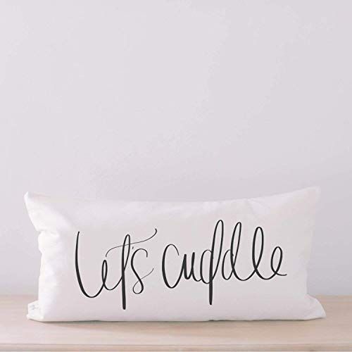 Lumbar Pillow - Let's Cuddle, Handmade in the USA, calligraphy, home decor, wedding gift, engagem... | Amazon (US)