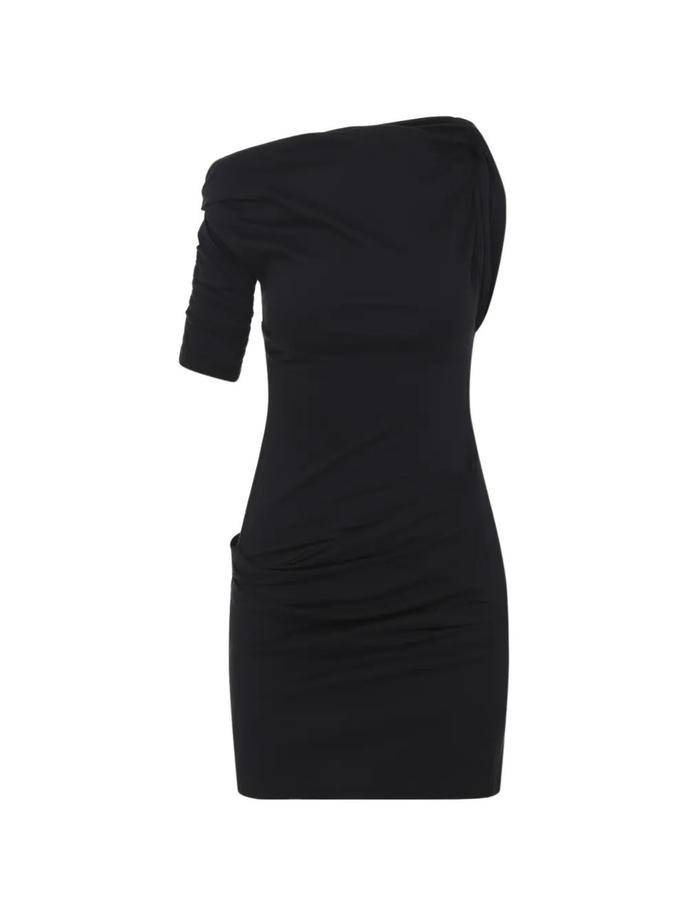 Jacquemus ruched one-shoulder mini dress - Black | Farfetch Global