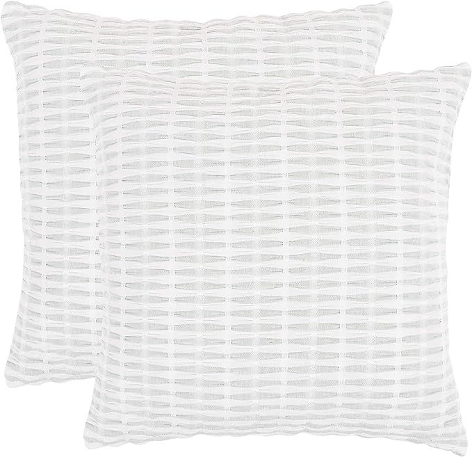 KAF Home Pleated Please Pillow Cover 20 x 20-inch 100-Percent Cotton | Set of 2 Pillow Covers (Sa... | Amazon (US)