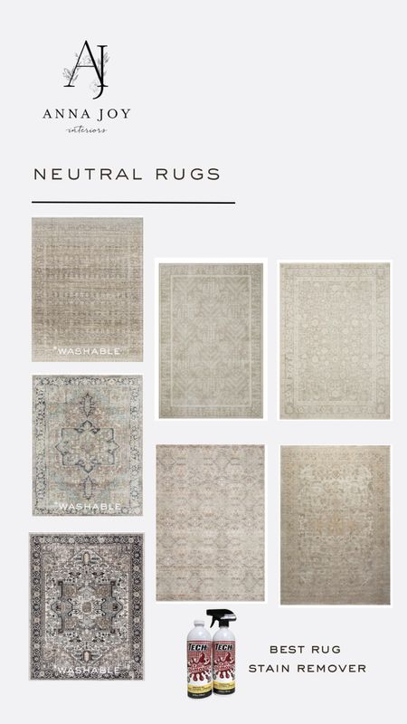 Neutral rugs for your bedroom, living room or playroom! Some of my favorite rugs are even washable for when you have pets.

#LTKhome #LTKfamily