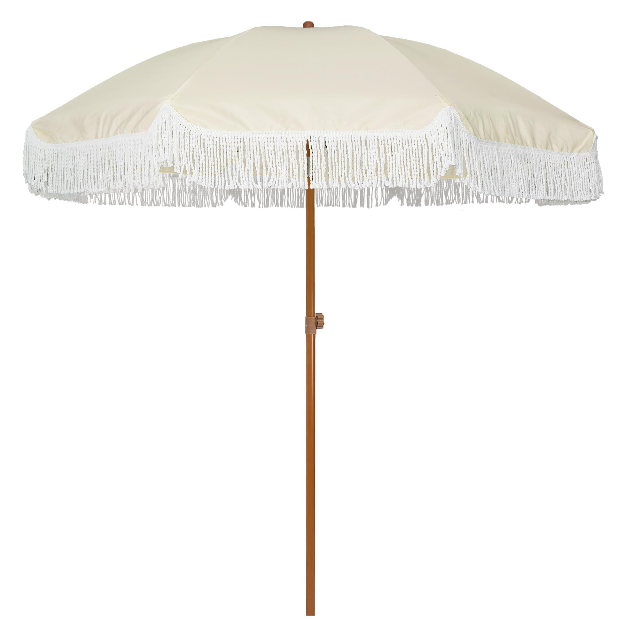 AMMSUN 7ft Patio Umbrella with Fringe Outdoor Tassel Umbrella UPF50+ Premium Steel Pole and Ribs ... | Amazon (US)