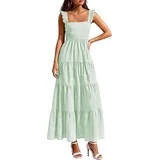 PRETTYGARDEN Womens Summer Casual Maxi Dresses Striped Square Neck Sleeveless Boho Flowy Sundress... | Walmart (US)