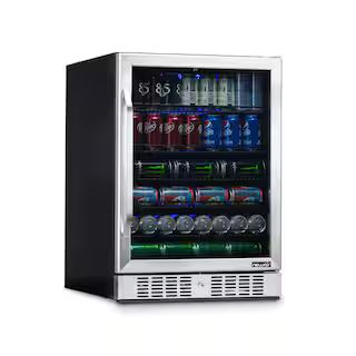 NewAir 24 in. 177 (12 oz) Can Built-In Beverage Cooler Fridge w/ Precision Temp. Controls, Adjust... | The Home Depot