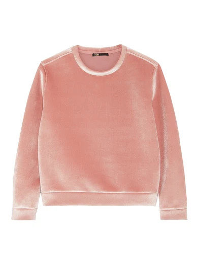 Maje - Stretch-velvet Sweatshirt - Pink | NET-A-PORTER (UK & EU)