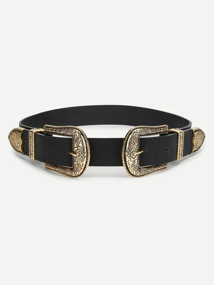 Double Western Buckle Belt | SHEIN