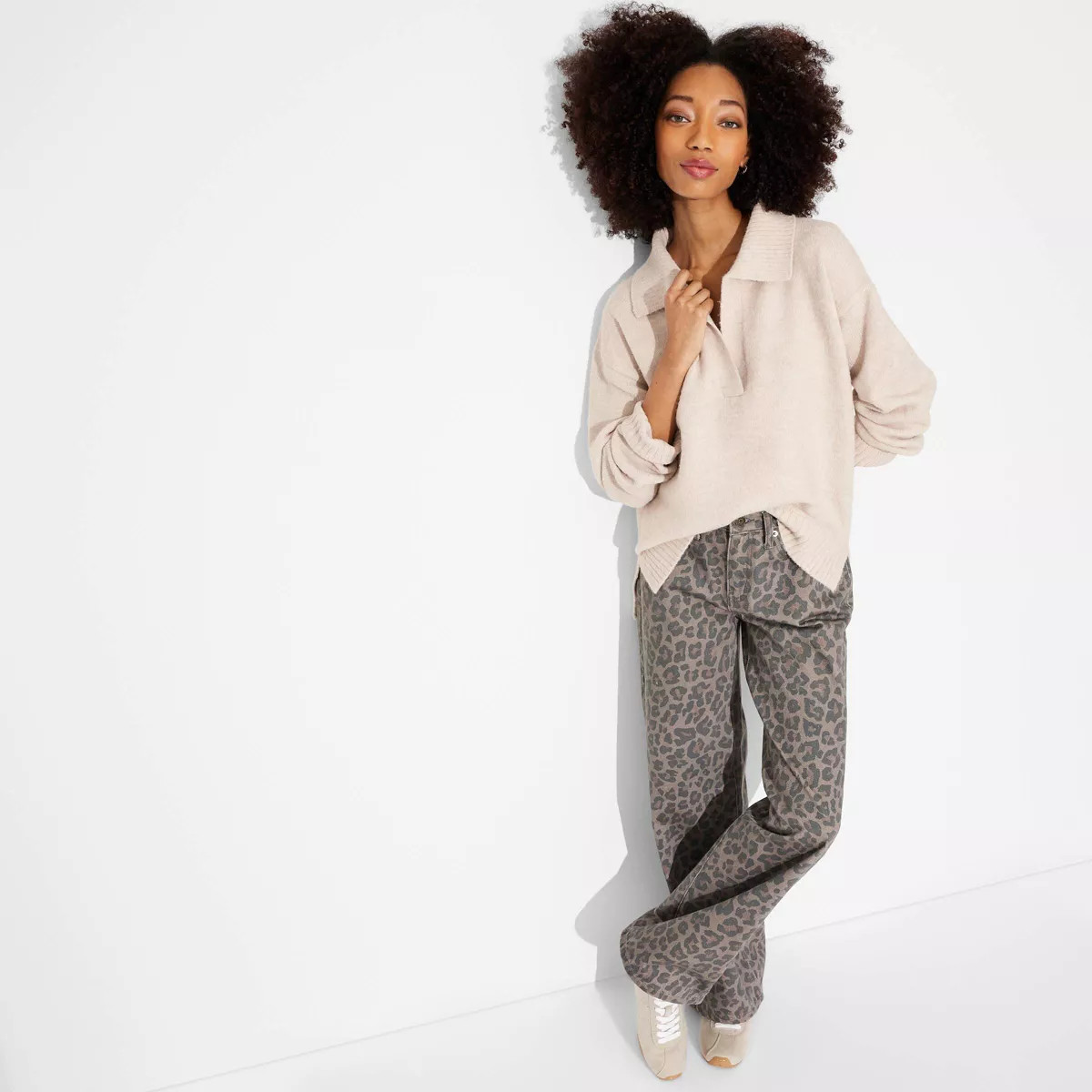 Women's Oversized Polo Pullover Sweater - Wild Fable™ | Target