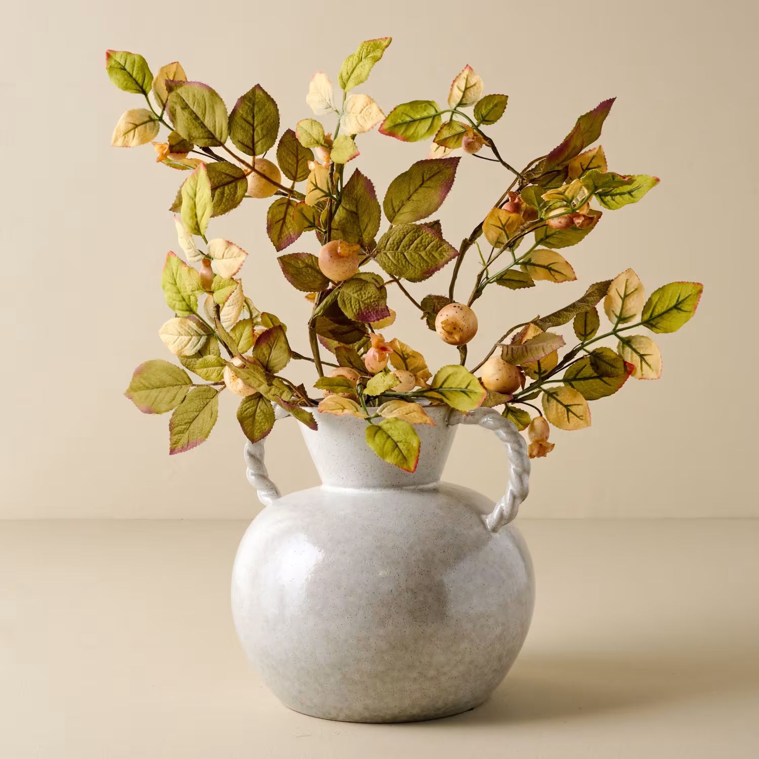 Twisted Handle Ceramic Vase | Magnolia