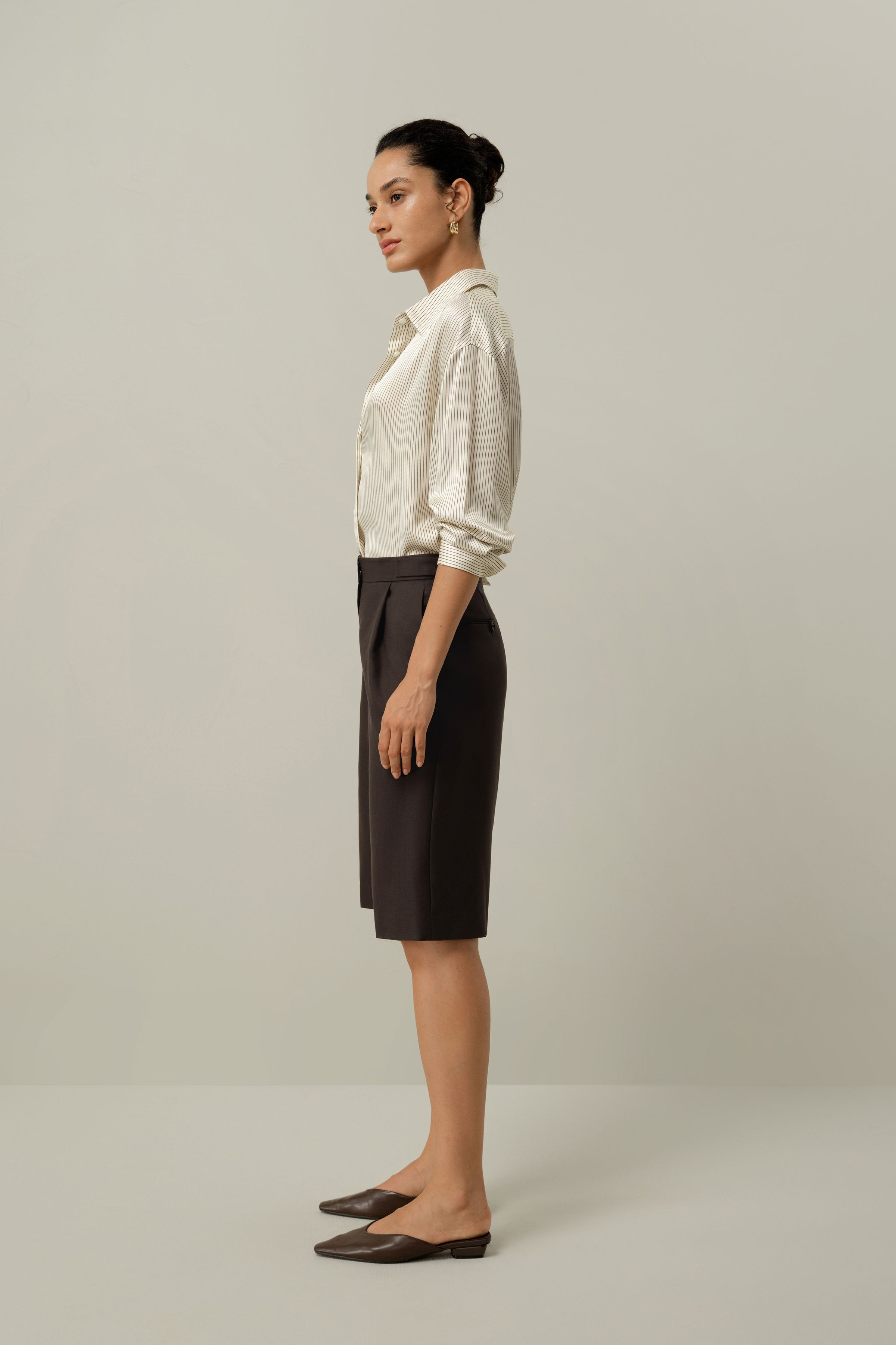 Silk Charmeuse Pinstripe Shirt | LILYSILK