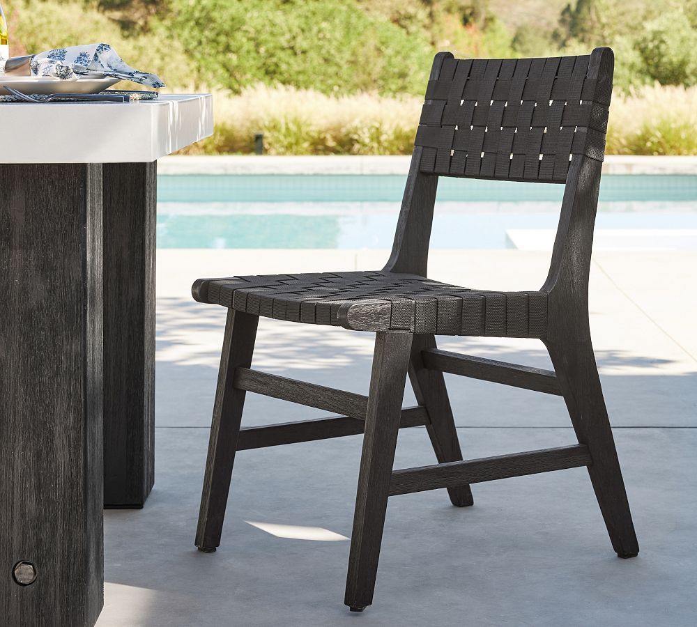 Abbott Acacia Woven Outdoor Dining Chair | Pottery Barn (US)