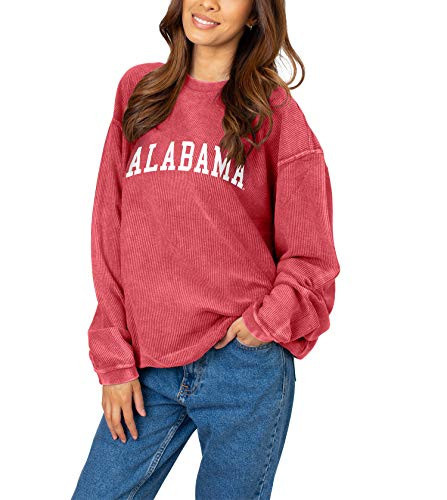 Chicka-d NCAA Alabama Crimson Tide Womens Corded Sweatshirt, Crimson, Medium (443_TC_CA) | Amazon (US)