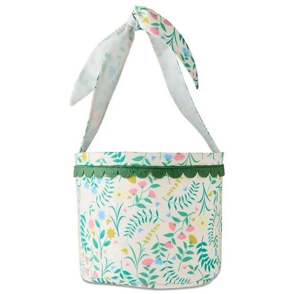 Floral Fabric Basket, Multicolor, 11" x 8", Easter by Way To Celebrate | Walmart (US)