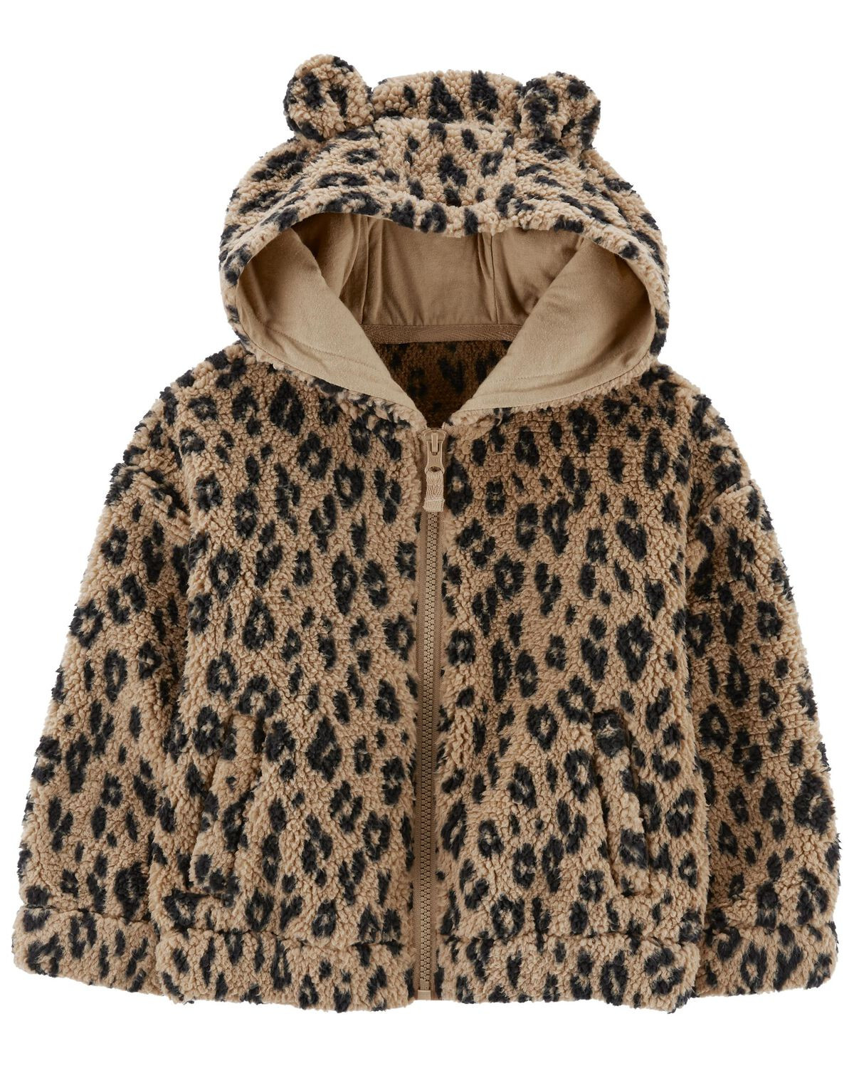 Brown Toddler Leopard Sherpa Hoodie | carters.com | Carter's