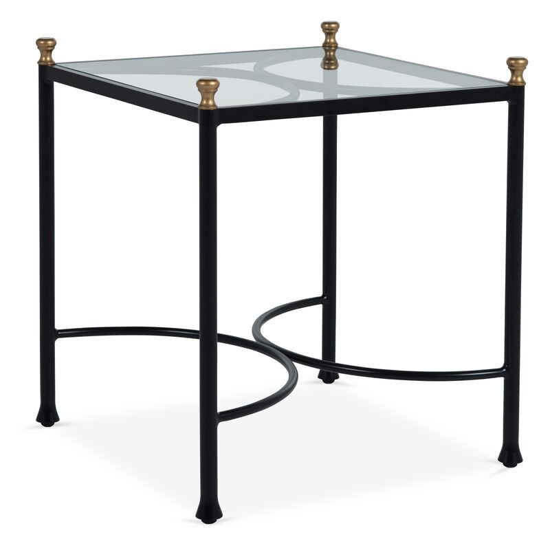 Frances Side Table, Black/Antiqued Gold | One Kings Lane