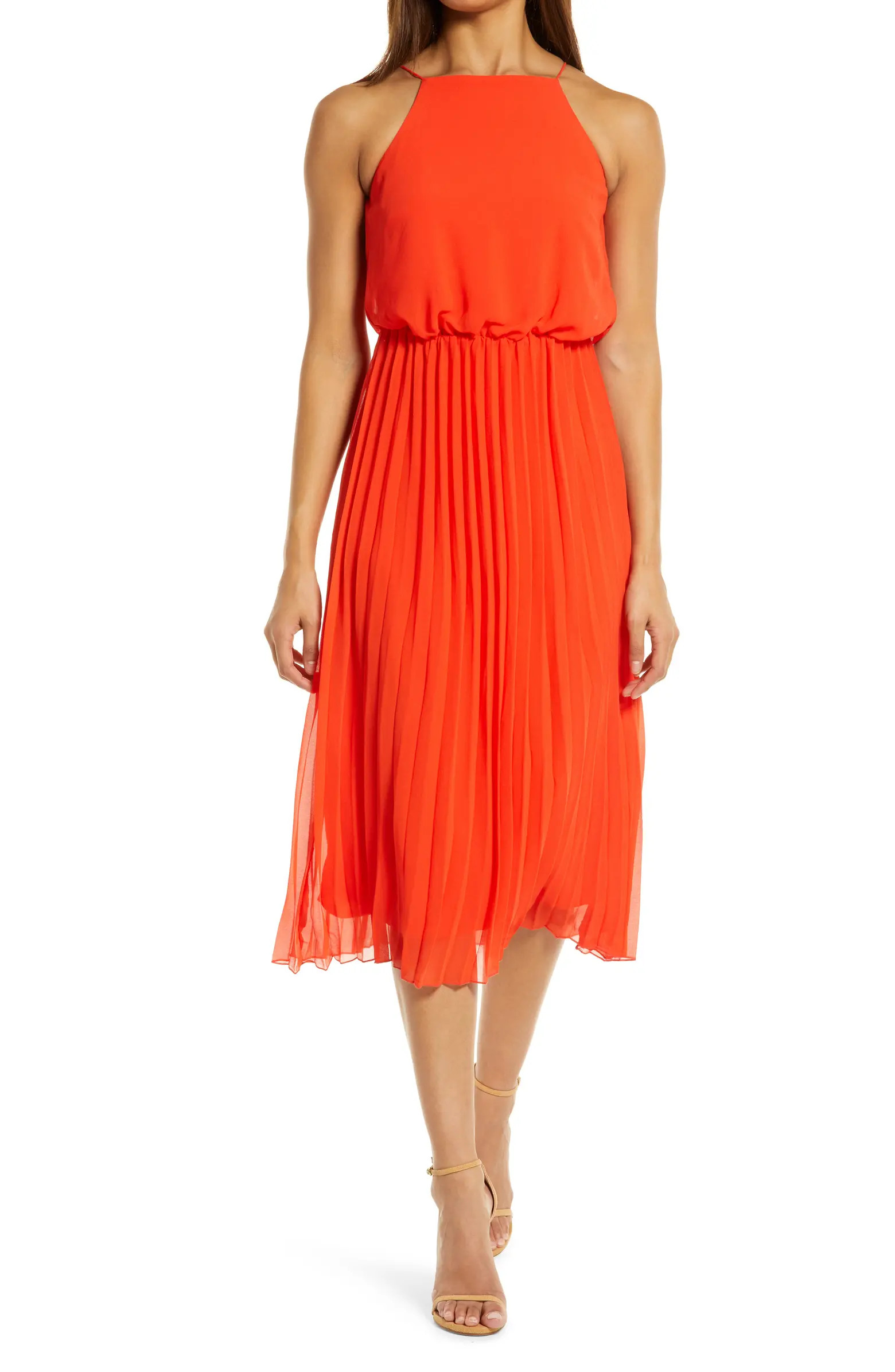Sam Edelman Sleeveless Pleated Midi Dress | Nordstrom | Nordstrom