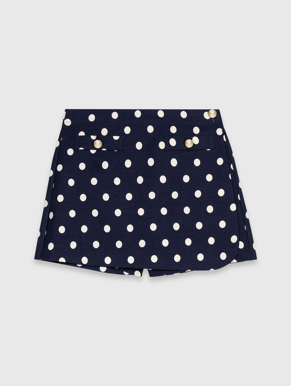 Linen blend skort Blue for Women | Maje | Maje US