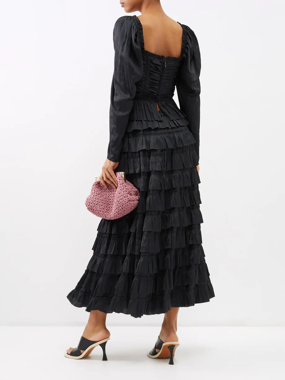 Mia plissé-satin corset top | Matches (US)