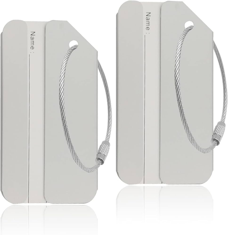 Aluminum Luggage Tags, Luggage Tag Holders for Travel Luggage Baggage Identifier by Ovener (2Pack... | Amazon (US)