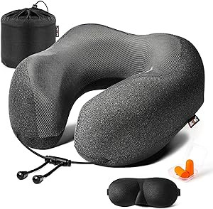 MLVOC Travel Pillow 100% Pure Memory Foam Neck Pillow, Comfortable & Breathable Cover, Machine Wa... | Amazon (US)