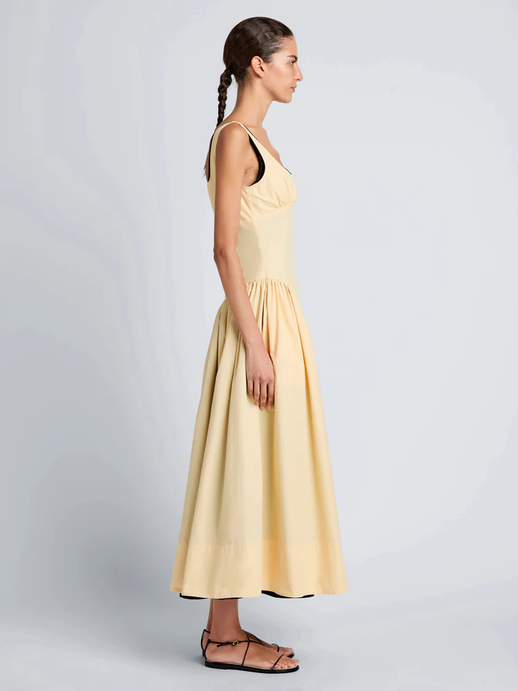 Proenza Schouler White Label Kendall Dress in Tech Cotton - Light Wheat | Proenza Schouler Offici... | Proenza Schouler LLC