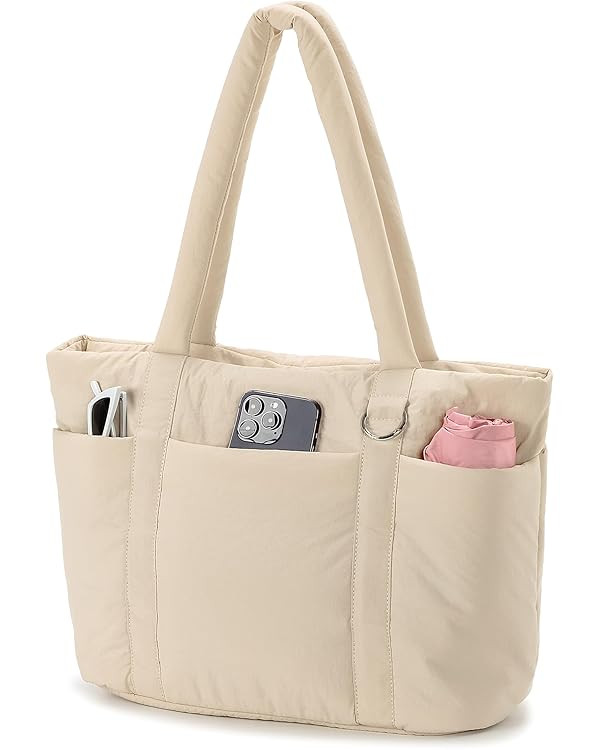 Herald Multi Pocket Tote Bag for Women, Large Puffy Shoulder Purse Handbag with Laptop Compartmen... | Amazon (US)