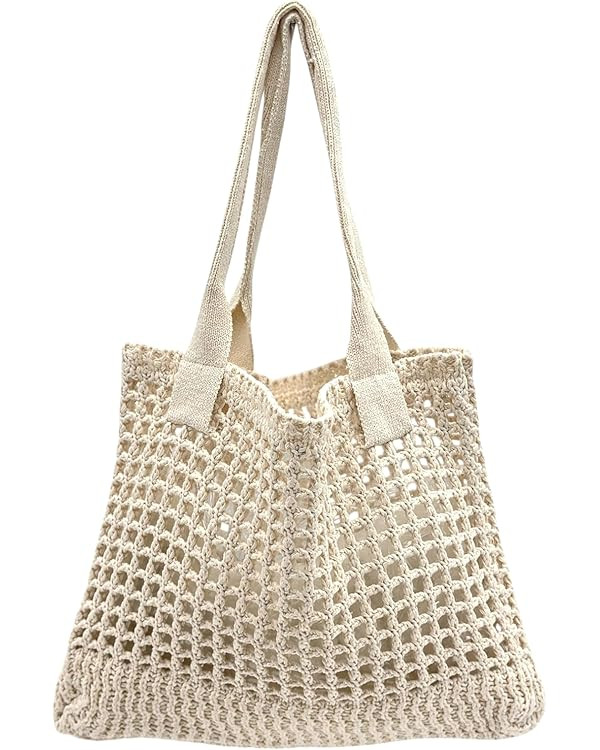 ENBEI Women's Beach Tote Bag, Crochet Knit Hollow Design, Stylish Tote for Beach,Travel and Every... | Amazon (US)