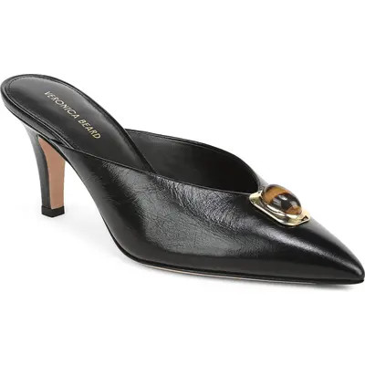 Veronica Beard Cabochon Leather Pointed Toe Mule in Black at Nordstrom, Size 7.5 | Nordstrom