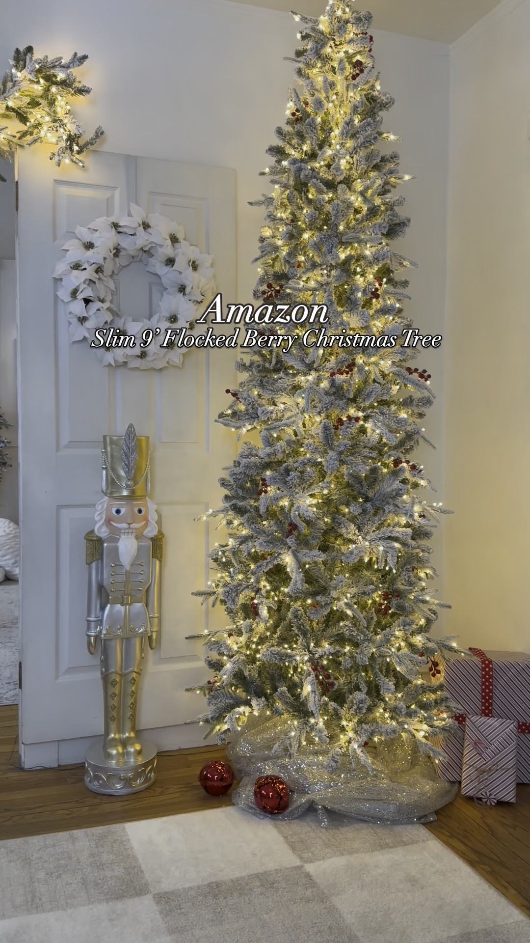 Here is a MUST-HAVE Amazon Christmas tree! This slim 9’ flocked lux Christmas tree literally fits into any corner or small walkway!! It’s also sort of magical how the flock never fell off when we put the tree up!! Now that’s a real miracle. 😅🤣 This gorgeous tree also features red berries that come on it so it feels decorated without any effort. We hope you’re staying safe and taking the roads slowly! We’re sending you hugs!! ✨⭐️

#slimtree #slimchristmastree #christmastree #christmasdecor #christmasdecorating #christmastime #christmasdecorations #xmas #xmastree #xmasdecor #xmasdecorations