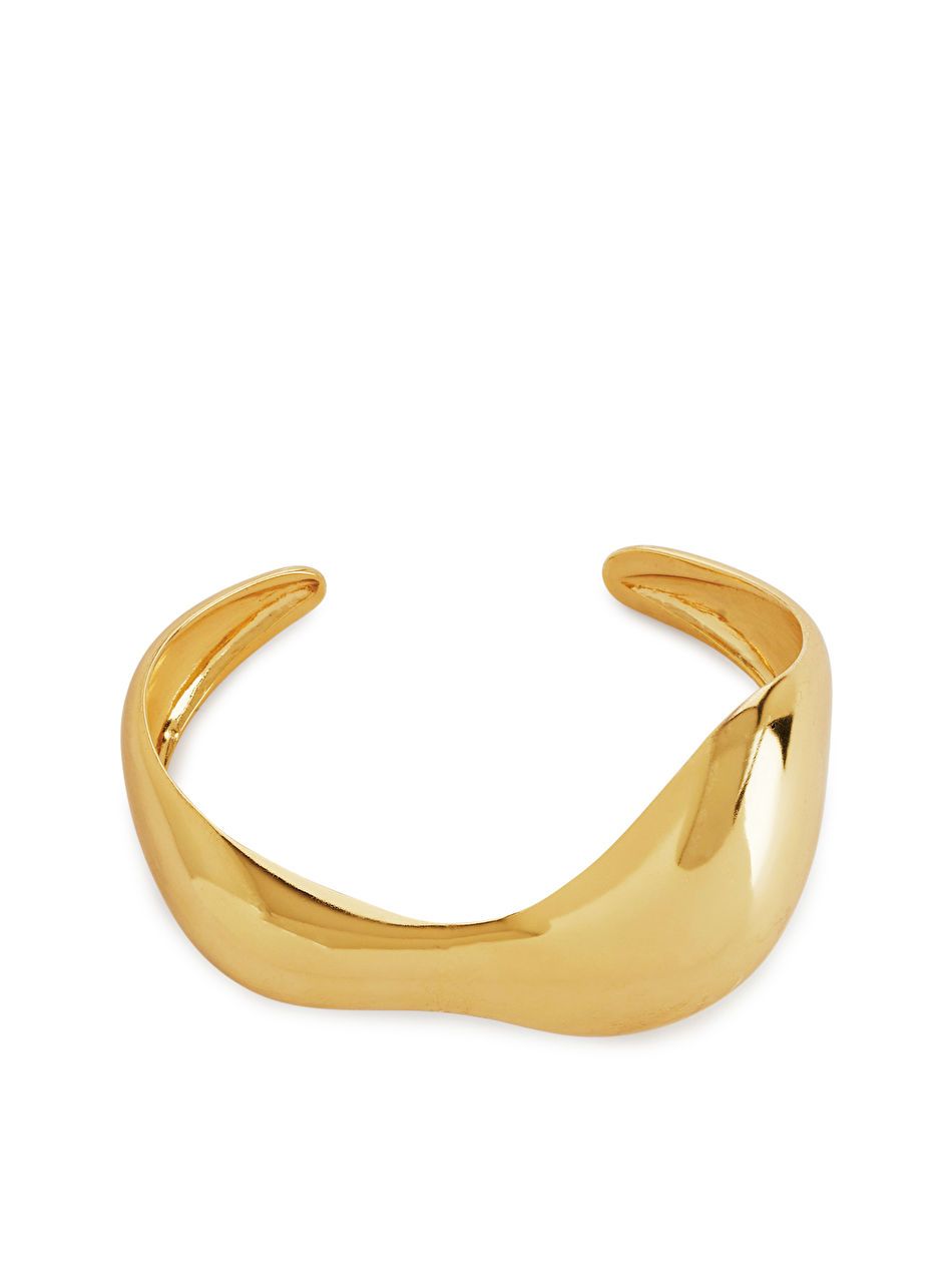 Sculptural Gold-Plated Cuff Bracelet | ARKET (US&UK)