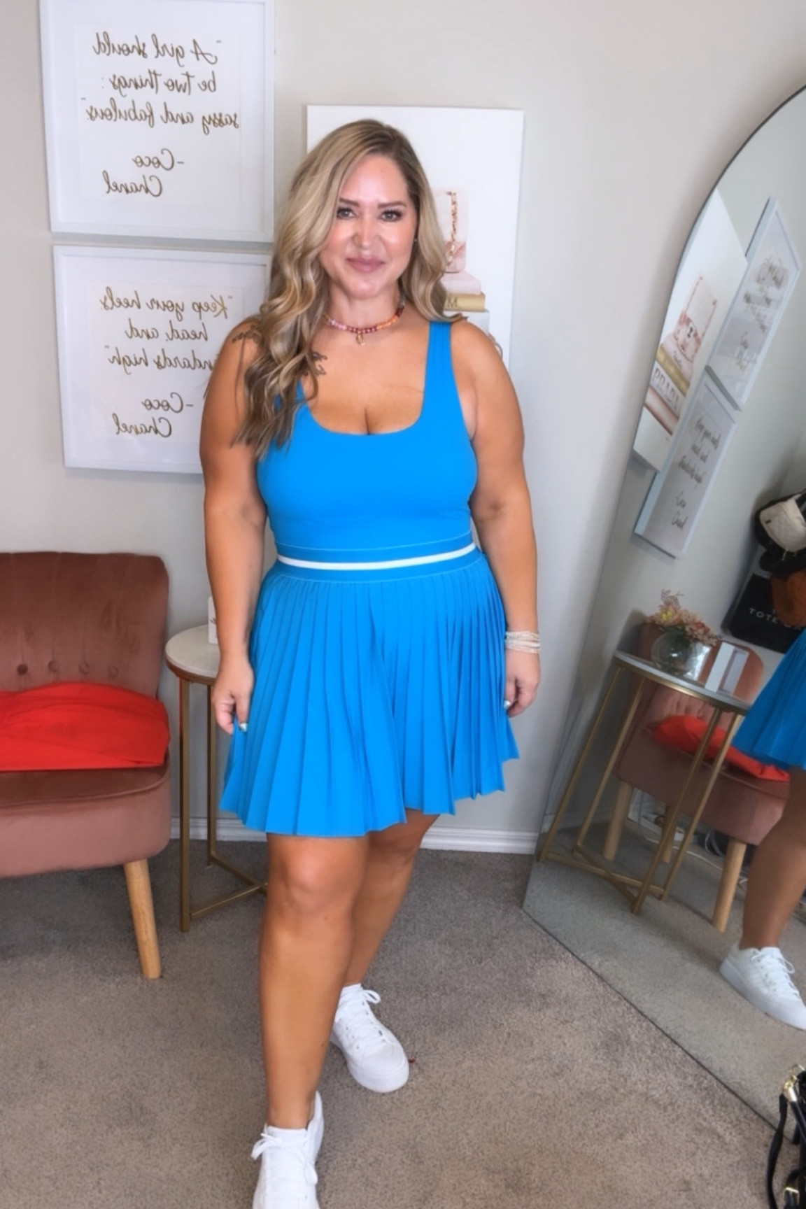 Active dress size xl tts but could possibly do a large for more compression 
Shoes size down 1/2 size 

#LTKMidsize #LTKOver40 #LTKStyleTip