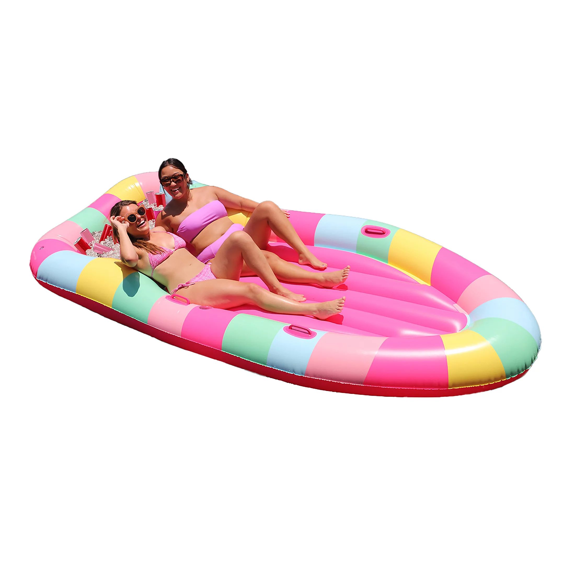 Packed Party 10.7ft 2-Person Multi-Color Inflatable Pool Float for Females Age Group 14 Years + | Walmart (US)